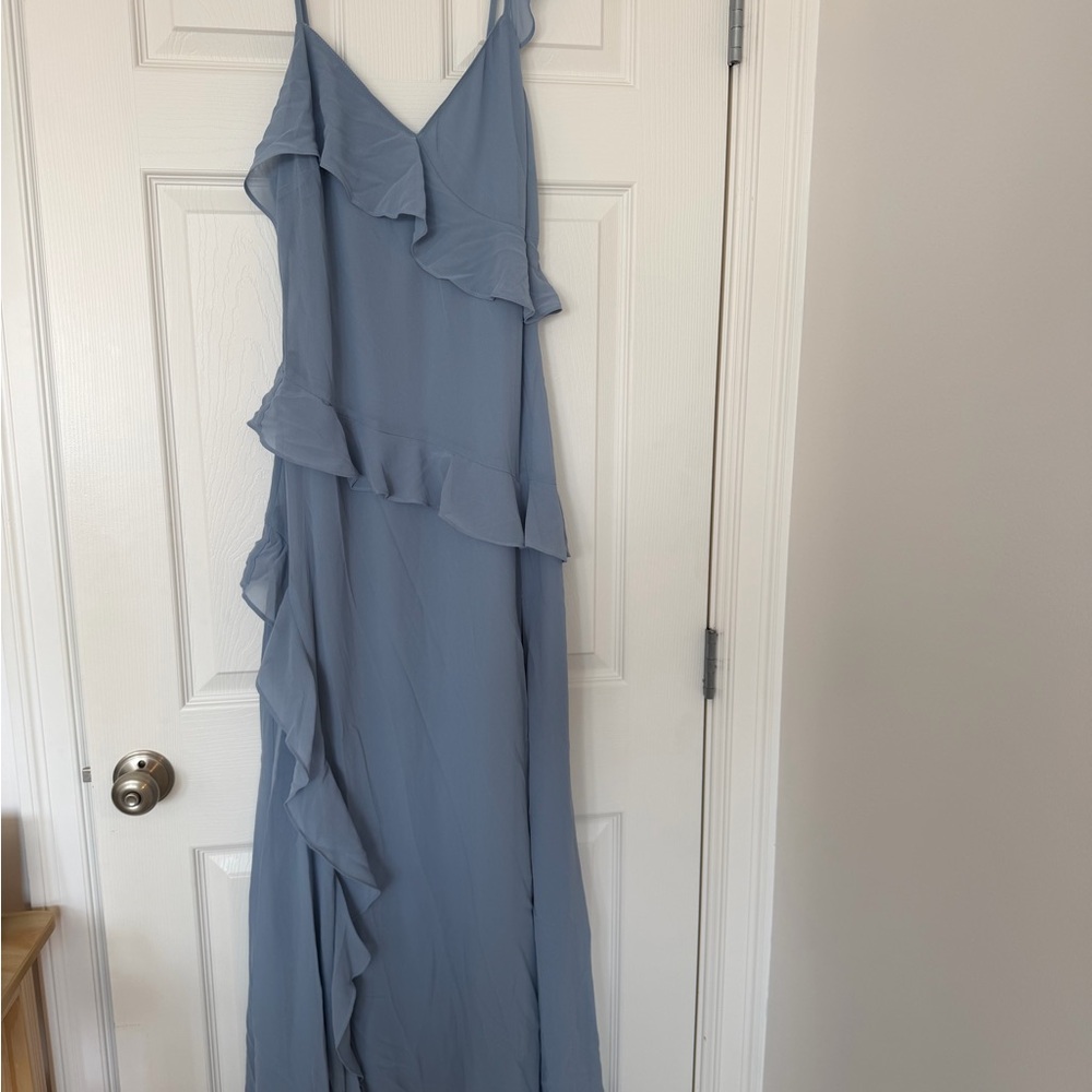 Lulu's Light Blue Ruffle Maxi Dress - Picture 2 of 9